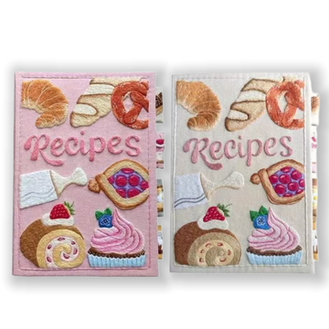 DIY Handcrafted Recipe Journal with Hand-Embroidered Illustrations
