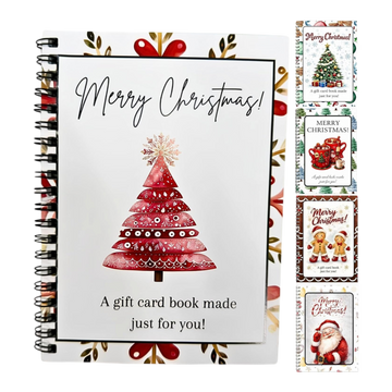 Merry Christmas Gift Card Book For Teens, Adults, 24 Pages Gift Card Holder
