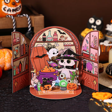 Halloween 3D Pop-Up Card – Spooky Pumpkin & Cat Greeting Card