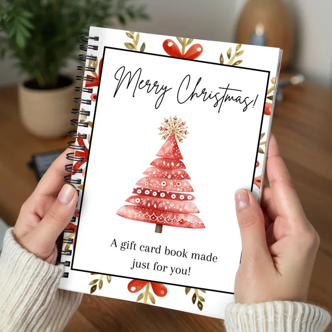 Merry Christmas Gift Card Book For Teens, Adults, 24 Pages Gift Card Holder